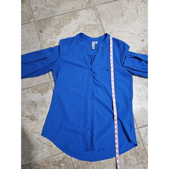 Kut From The Kloth Small Blue Button Up Blouse Office Preppy Y2K Classic Academy - Picture 7 of 7